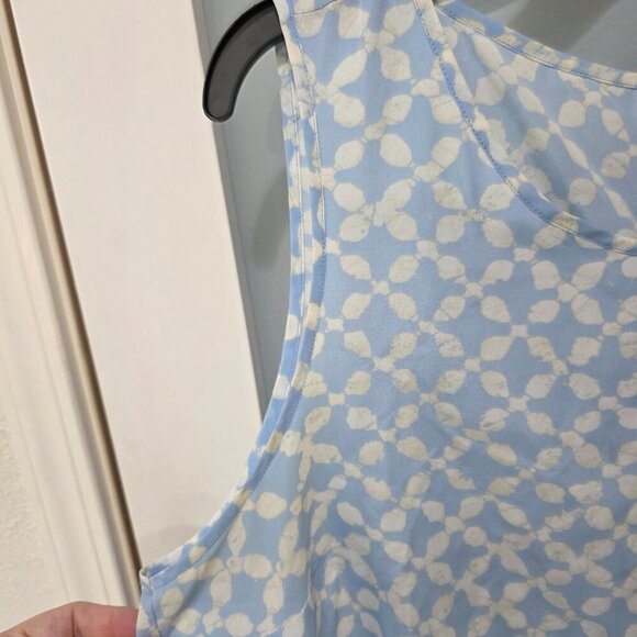 Michael Kors Blue & White Sleeveless Tank Blouse XL | Print Top - Picture 7 of 16
